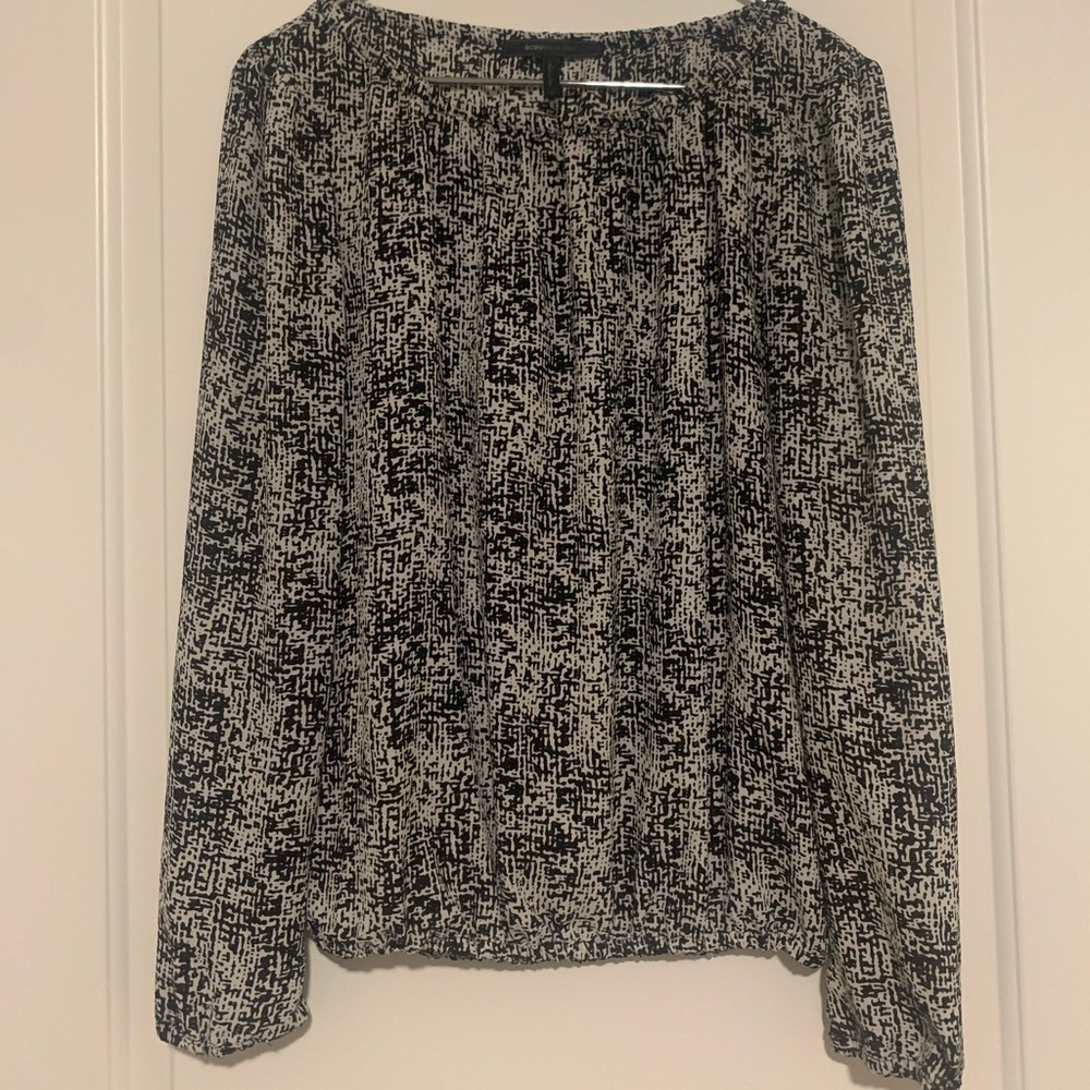 BCBG MaxAzria Modern Print Blouse in Size S